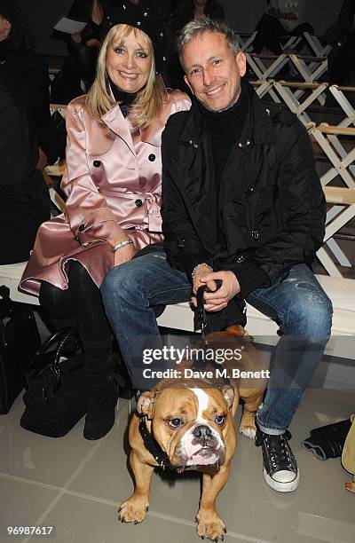 Twiggy and Designer Patrick Cox attends the Burberry Prorsum LFW Autumn/Winter 2010 Women�s wear show at the Parade Ground, Chelsea College of Art on...