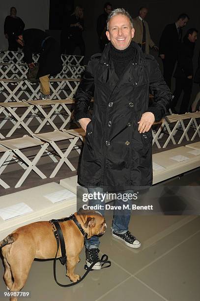 Designer Patrick Cox attends the Burberry Prorsum LFW Autumn/Winter 2010 Women�s wear show at the Parade Ground, Chelsea College of Art on February...