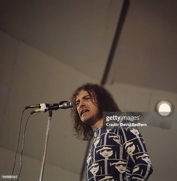 Joe Cocker performs on stage at Crystal Palace Bowl in London, England on June 03 1972.