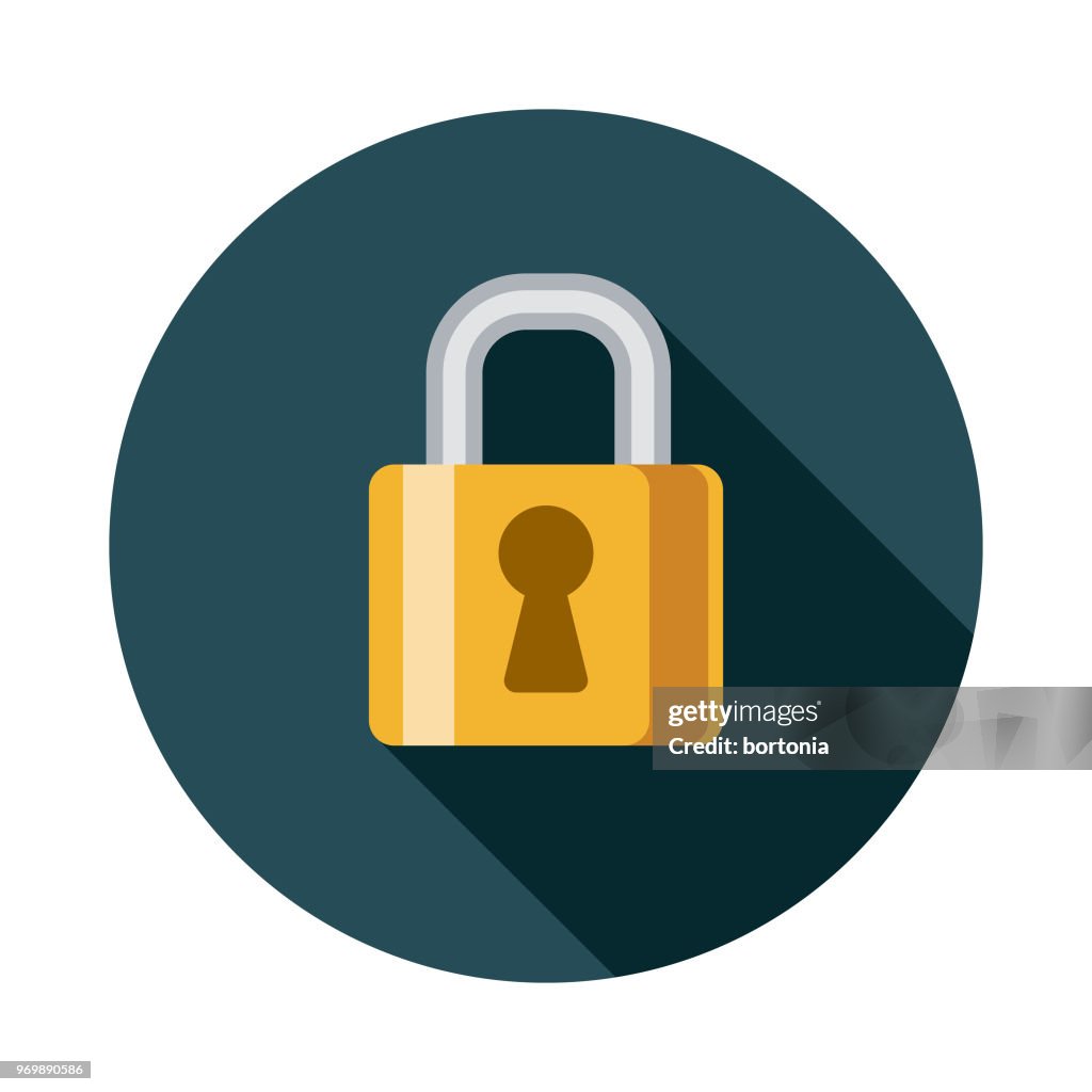 Network Security Flat Design SEO Icon