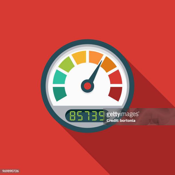 page load speed flat design seo icon - speedometer stock illustrations
