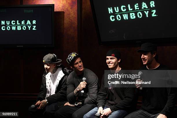 Freestyle motocross riders Jeremy Twitch Stenberg, Ronnie Faisst, Nate Adams and Mickey Diamond introduce the show "Nuclear Cowboyz" at the ESPNZone...