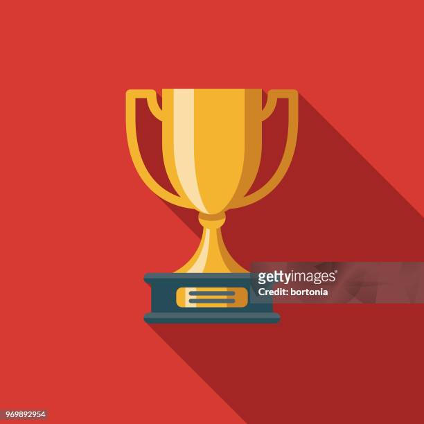award flat design seo icon - trophy stock illustrations