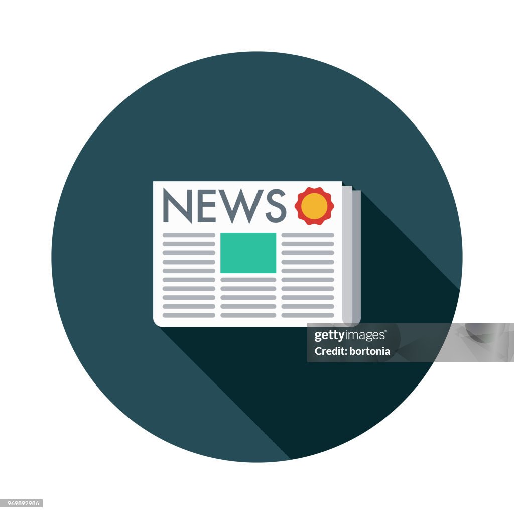 Press Release Flat Design SEO Icon