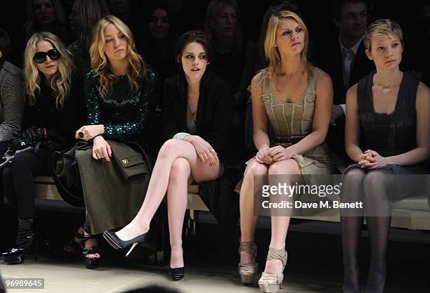 Mary-Kate Olsen, Kate Hudson, Kristen Stewart, Claire Danes, Mia Wasikowska attend the Burberry Prorsum LFW Autumn/Winter 2010 Women�s wear show at...