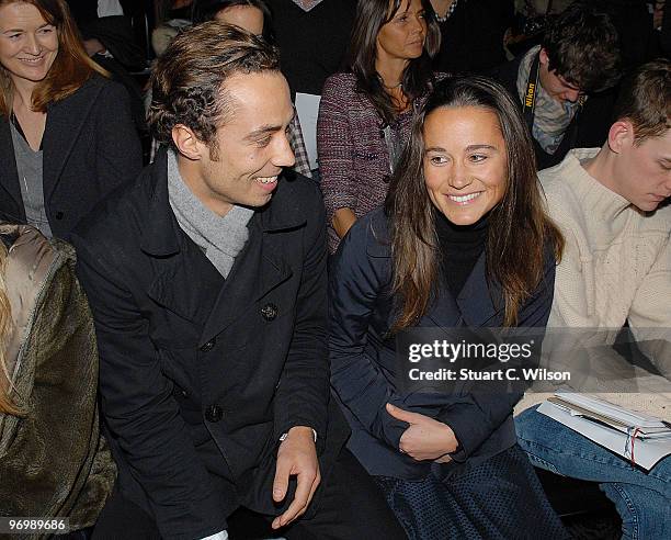 Pippa Middleton attends the Issa catwalk show during London Fashion Week on February 23, 2010 in London, England.