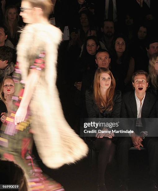 Princess Beatrice and boyfriend Dave Clark on the front row at the Issa London show for London Fashion Week Autumn/Winter 2010 at Somerset House on...