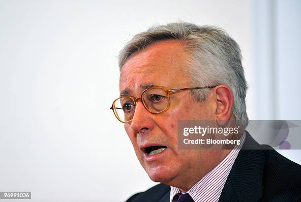 Giulio Tremonti, Italy's economy minister, speaks during a news conference in Rome, Italy, on Tuesday, Feb. 23, 2010. Italy will "absolutely"...