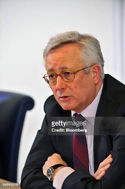 Giulio Tremonti, Italy's economy minister, speaks during a news conference in Rome, Italy, on Tuesday, Feb. 23, 2010. Italy will "absolutely"...