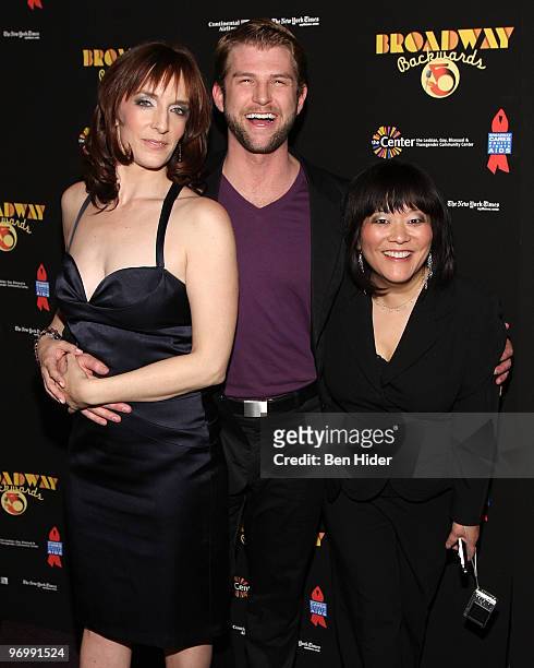 Actress Julia Murney, Actress Ann Harada and Actor Ward Billeisen attend the Broadway Backwards 5 concert at the Vivian Beaumont Theatre at Lincoln...