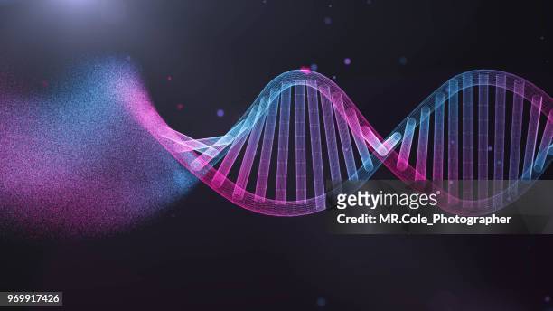 illustration of dna  futuristic digital abstract  background for science and technology - dna stock-fotos und bilder