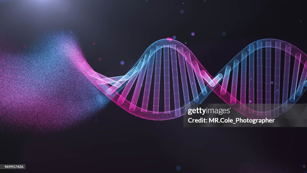 Illustration of DNA Futuristic digital Abstract background for Science and technology