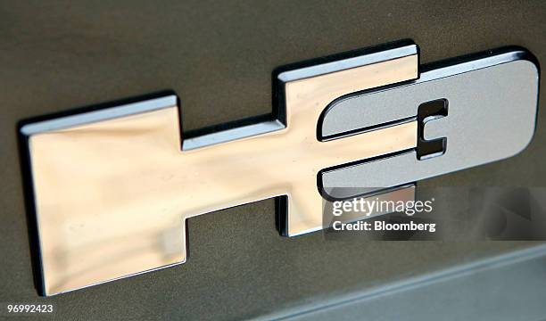 The H3 emblem adorns a Hummer H3 Sport Utility Vehicle at Woodfield Hummer dealership in Schaumburg, Illinois, U.S., on Tuesday, Feb. 23, 2010....