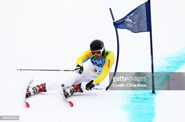 Felix Neureuther of Germany competes during the Alpine Skiing Men's Giant Slalom on day 12 of the Vancouver 2010 Winter Olympics at Whistler...