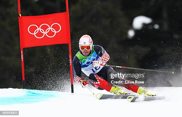 Ivica Kostelic of Croatia competes during the Alpine Skiing Men's Giant Slalom on day 12 of the Vancouver 2010 Winter Olympics at Whistler Creekside...