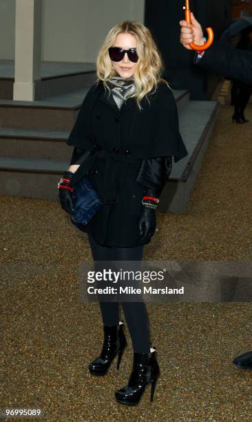 Mary-Kate Olsen arrives for the Burberry Prorsum show at London Fashion Week Autumn/Winter 2010 at on February 23, 2010 in London, England.
