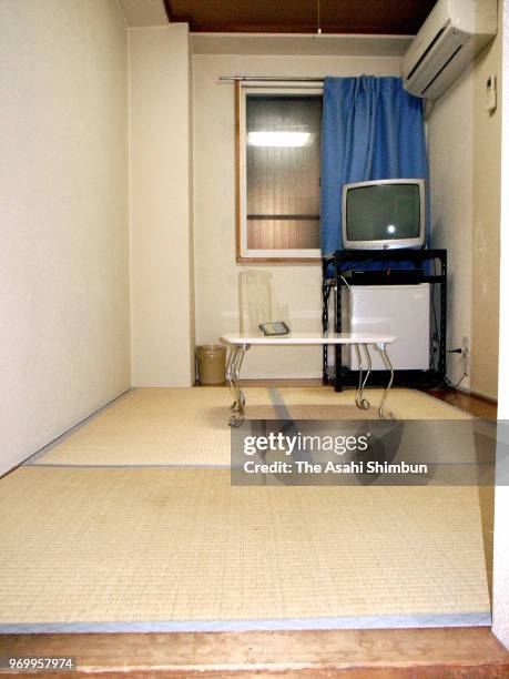 Room of a cheap lodging at Airin area on August 28, 2007 in Osaka, Japan.