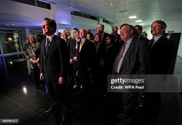 British Conservative party leader David Cameron poses for a portrait with his shadow cabinet on February 23, 2010 in London, England. According to...