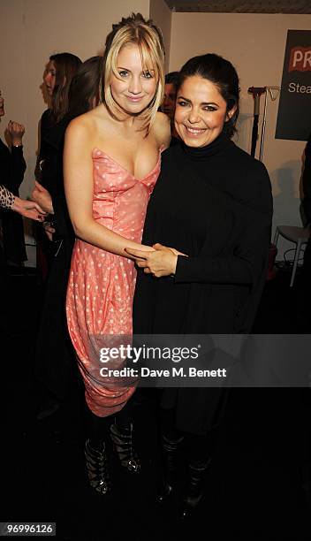 Marissa Montgomery and Daniella Helayel attend the Issa London Fashion Week a/w 2010 fashion show during the London Fashion Week, at the BFC Tent on...