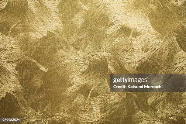 pattern golden washi paper texture background - japanese culture stock pictures, royalty-free photos & images
