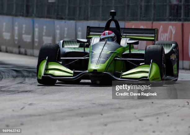 Charlie Kimball drives the Chevrolet Indy Car for Team Carlin during the Chevrolet Dual in Detroit - Dual II during 2018 Chevrolet Detroit Grand Prix...