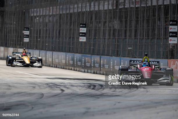 Robert Wickens of of Canada drives the Honda Indy Car for Schmidt Peterson Motorsports during the Chevrolet Dual in Detroit - Dual II during 2018...