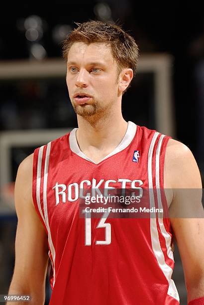 David Andersen of the Houston Rockets stands on the court during the game against the Orlando Magic on December 23, 2009 at Amway Arena in Orlando,...
