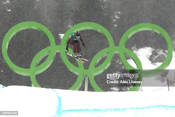 Julia Murray of Canada competes during the freestyle skiing ladies' ski cross on day 12 of the Vancouver 2010 Winter Olympics at Cypress Mountain...