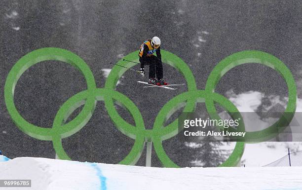 Michelle Greig of New Zealand competes during the freestyle skiing ladies' ski cross on day 12 of the Vancouver 2010 Winter Olympics at Cypress...