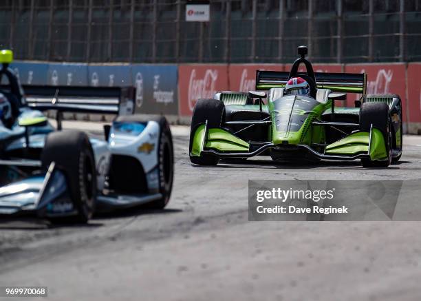 Charlie Kimball drives the Chevrolet Indy Car for Team Carlin during the Chevrolet Dual in Detroit - Dual II during 2018 Chevrolet Detroit Grand Prix...