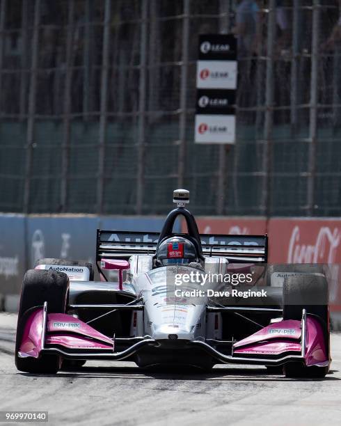 Marco Andretti drives the Honda Indy Car for Andretti Herta Autosport with Curb-Agajanian during the Chevrolet Dual in Detroit - Dual II during 2018...