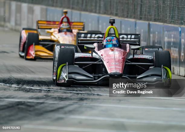 Robert Wickens of of Canada drives the Honda Indy Car for Schmidt Peterson Motorsports during the Chevrolet Dual in Detroit - Dual II during 2018...