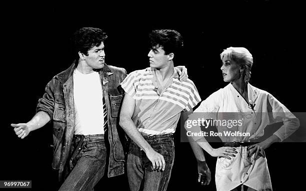 George Michael & Andre Ridgeley of "Wham" perform on the TV Show "Solid Gold" in their first American TV appearance.