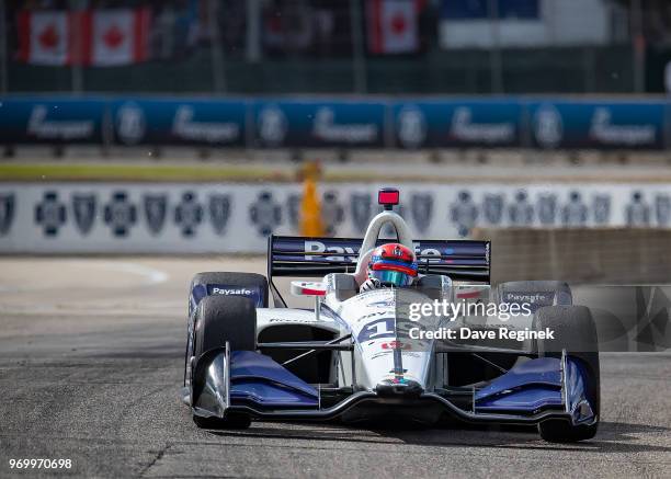 Santino Ferrucci drives the Honda Indy Car for Dale Coyne Racing during the Chevrolet Dual in Detroit - Dual II during 2018 Chevrolet Detroit Grand...