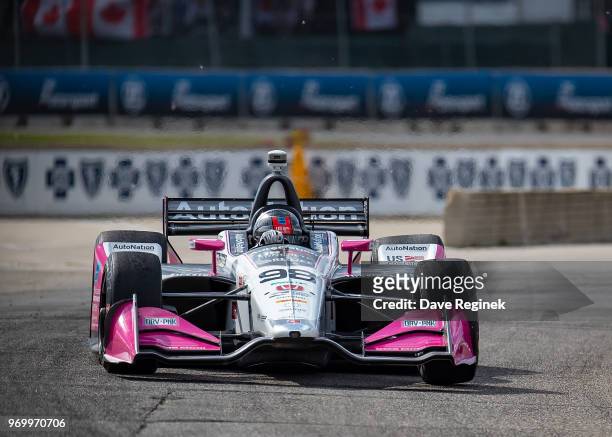 Marco Andretti drives the Honda Indy Car for Andretti Herta Autosport with Curb-Agajanian during the Chevrolet Dual in Detroit - Dual II during 2018...