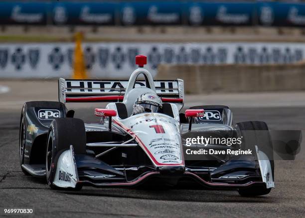Josef Newgarden drives the Chevrolet Indy Car for Team Penske during the Chevrolet Dual in Detroit - Dual II during 2018 Chevrolet Detroit Grand Prix...