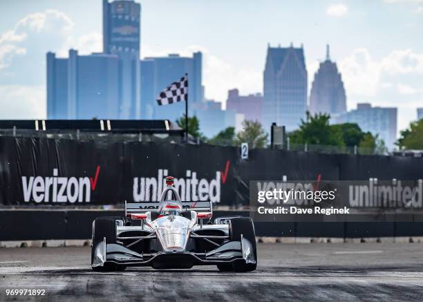Will Power of Australia drives the Chevrolet Indy Car for Team Penske during the Chevrolet Dual in Detroit - Dual II during 2018 Chevrolet Detroit...