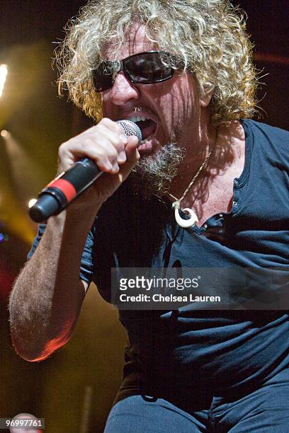 Vocalist Sammy Hagar of Chickenfoot performs at the Gibson Amphitheatre on September 27, 2009 in Universal City, California.