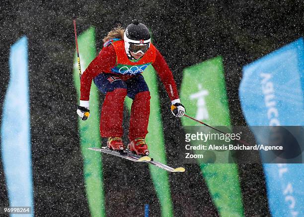 Hedda Berntsen of Norway takes 2nd place during the Women's Freestyle Skiing Ski Cross on Day 12 of the 2010 Vancouver Winter Olympic Games on...