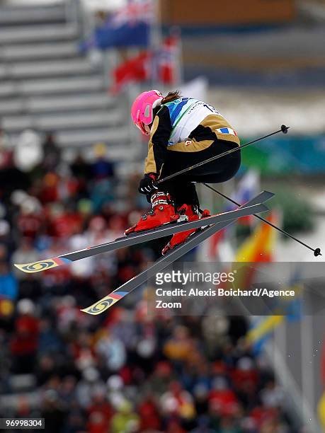 Marion Josserand of France takes 3rd place during the Women's Freestyle Skiing Ski Cross on Day 12 of the 2010 Vancouver Winter Olympic Games on...