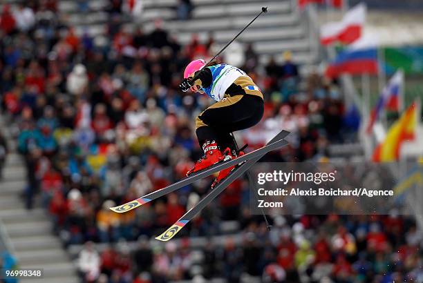 Marion Josserand of France takes 3rd place during the Women's Freestyle Skiing Ski Cross on Day 12 of the 2010 Vancouver Winter Olympic Games on...