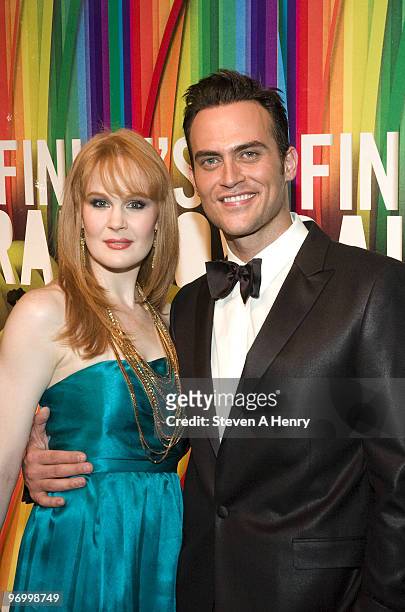 Kate Baldwin and Cheyenne Jackson attend the "Finian's Rainbow" Broadway opening night after party at the Bryant Park Grill on October 29, 2009 in...