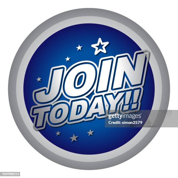 join today lable - register today stock illustrations