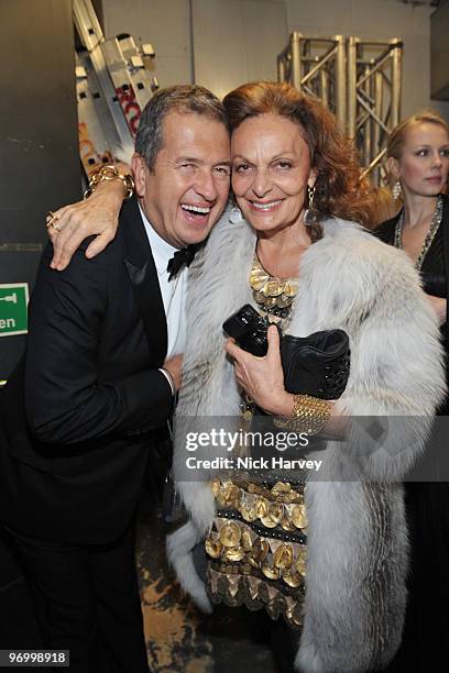 Mario Testino and Diane von Furstenburg attend the Love Ball London hosted by Natalia Vodianova and Harper's Bazaar as part of London Fashion Week...