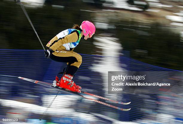 Marion Josserand of France takes 3rd place during the Women's Freestyle Skiing Ski Cross on Day 12 of the 2010 Vancouver Winter Olympic Games on...