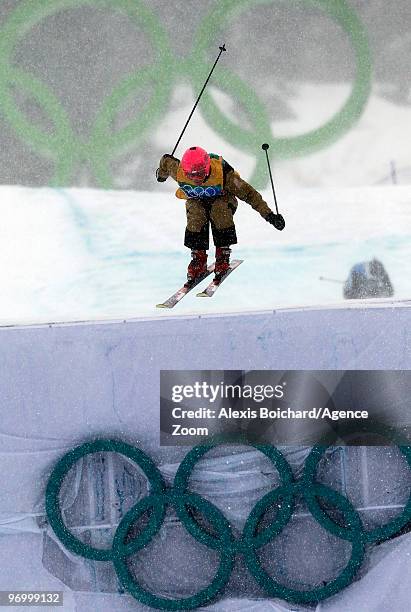 Marion Josserand of France takes 3rd place during the Women's Freestyle Skiing Ski Cross on Day 12 of the 2010 Vancouver Winter Olympic Games on...