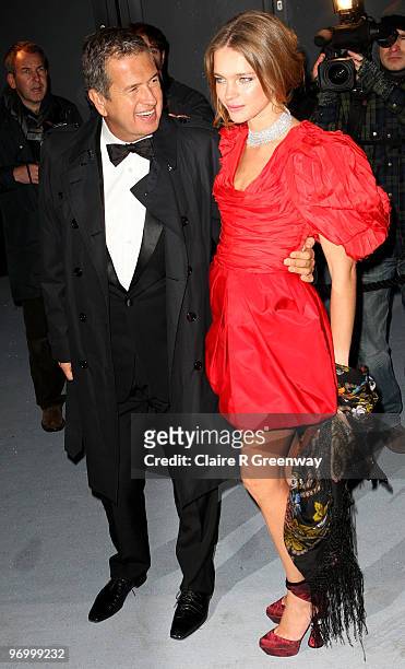 Natalia Vodianova and Mario Testino arrive at the Love Ball at The Roundhouse on February 23, 2010 in London, England.
