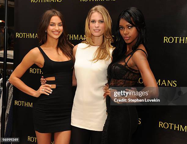 Sports Illustrated swimsuit models Irina Shayk, Julie Henderson, and Jessica White attend a cocktail reception and signing to raise funds for the...