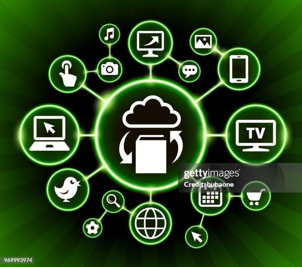 book cloud computing internet communication technology dark buttons background - clouds black background stock illustrations