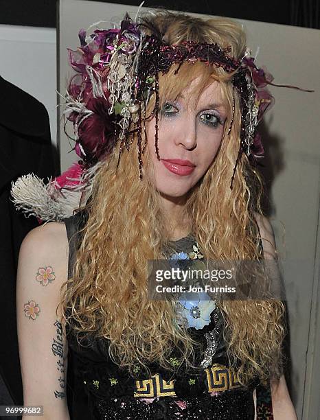 Courtney Love attends Alice in Wonderland themed launch of 'Alice by Temperley' collection during London Fashion Week Autumn/Winter 2010 at...